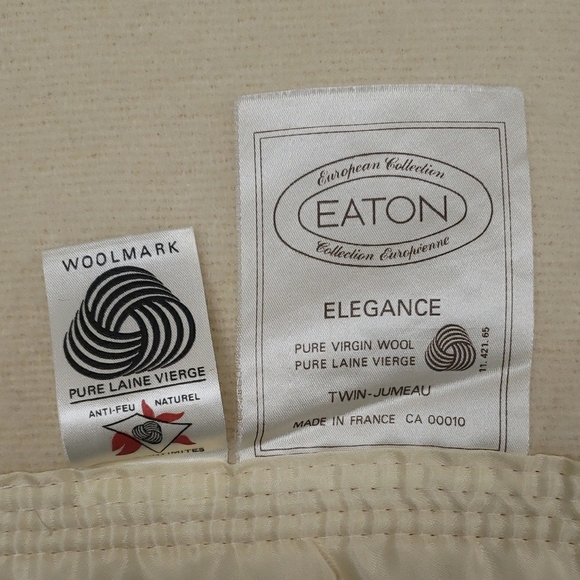 Vintage Eaton Woolmark Pure Virgin Wool Twin Blanket - Picture 2 of 6
